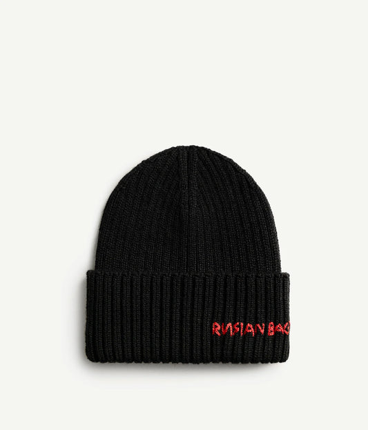 BLACK WOOL BEANIE