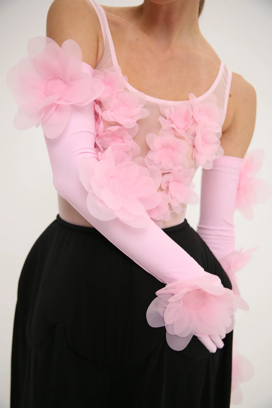 PINK PEONY BLOOM GLOVES