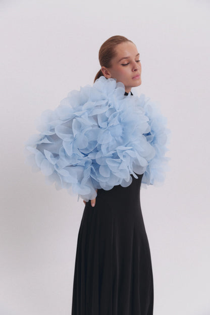 PEONY SOFT BOMBER JACKET IN CRISP BLUE