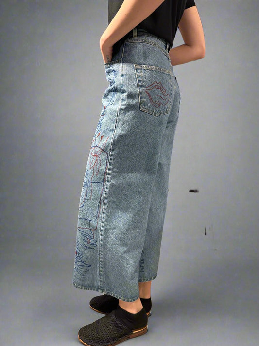 MEDIUM BLUE WIDE JEANS by RETELLETER