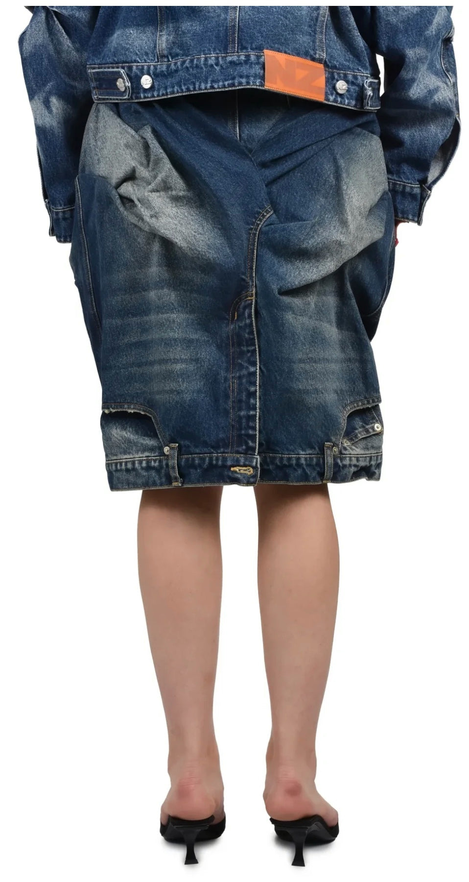 DOUBLE DENIM SKIRT