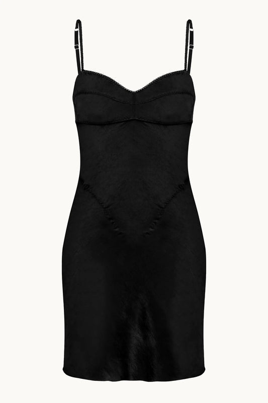 BLACK MINI WATERLILY DRESS