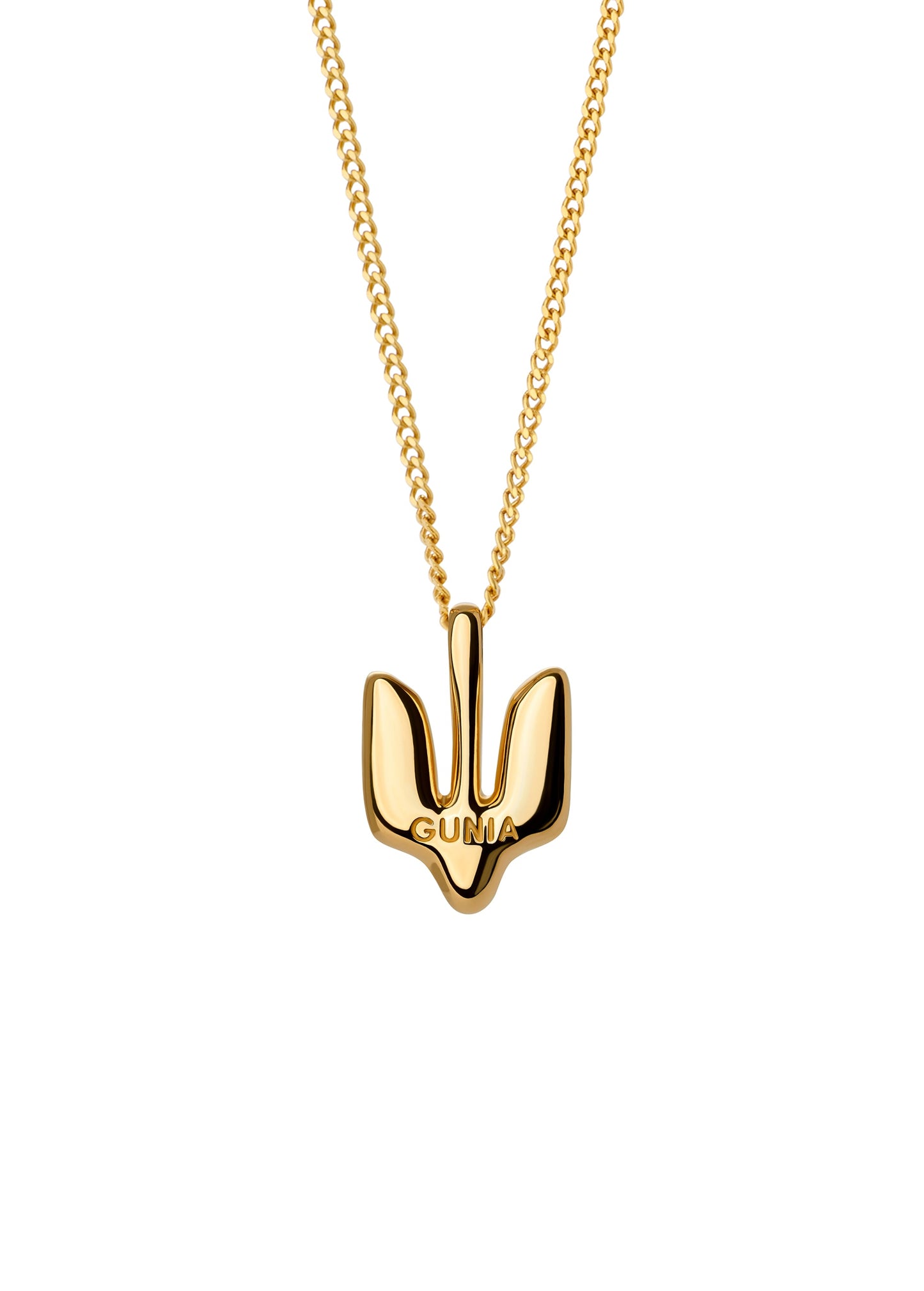 TRIDENT PENDANT SILVER SMALL GOLD PLATED
