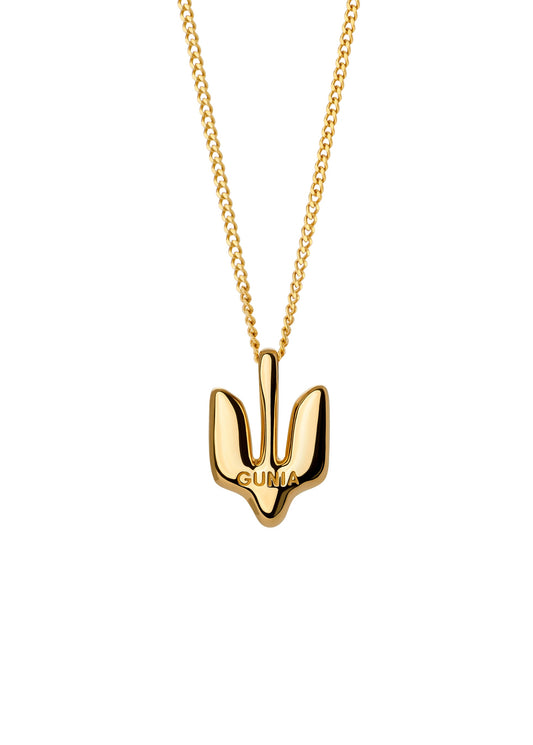 TRIDENT PENDANT SILVER SMALL GOLD PLATED