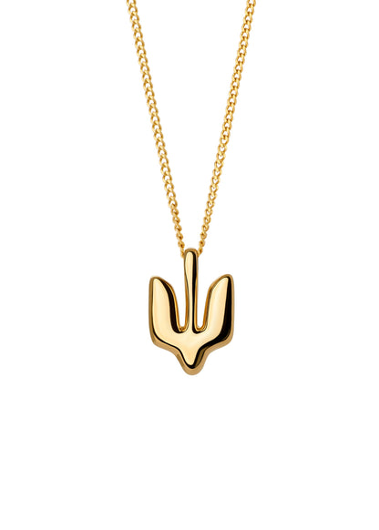 TRIDENT PENDANT SILVER SMALL GOLD PLATED