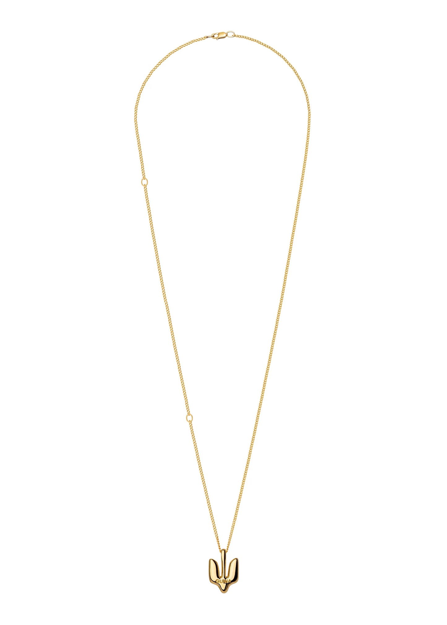 TRIDENT PENDANT SILVER SMALL GOLD PLATED