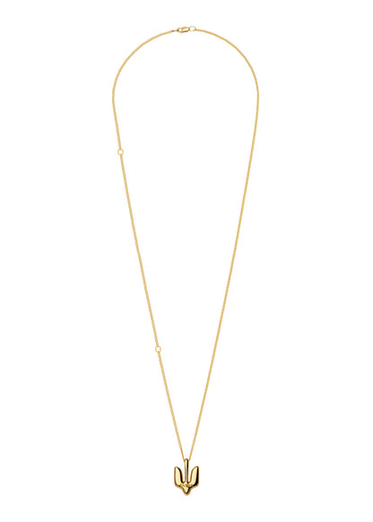 TRIDENT PENDANT SILVER SMALL GOLD PLATED