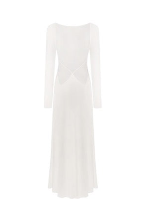 WHITE OPEN-BACK SILK DRESS