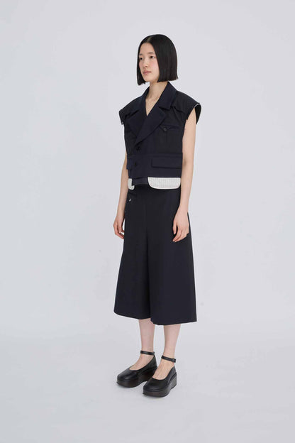 EXPOSED LAYER CROPPED VEST