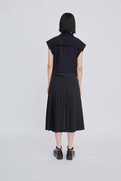 EXPOSED LAYER CROPPED VEST