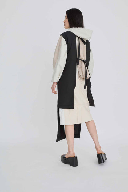 ASYMMETRICAL-LENGTH BACK-OPEN DRESS