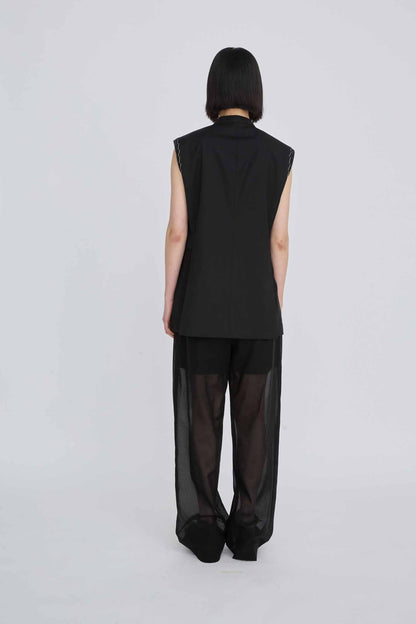 LAYERED RAW-EDGED VEST