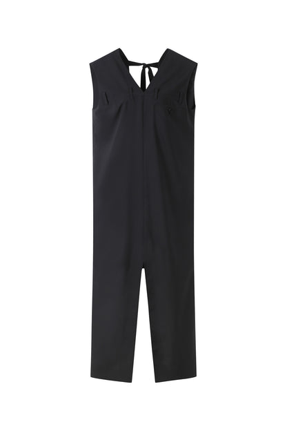 ASYMMETRICAL-LENGTH BACK-OPEN DRESS