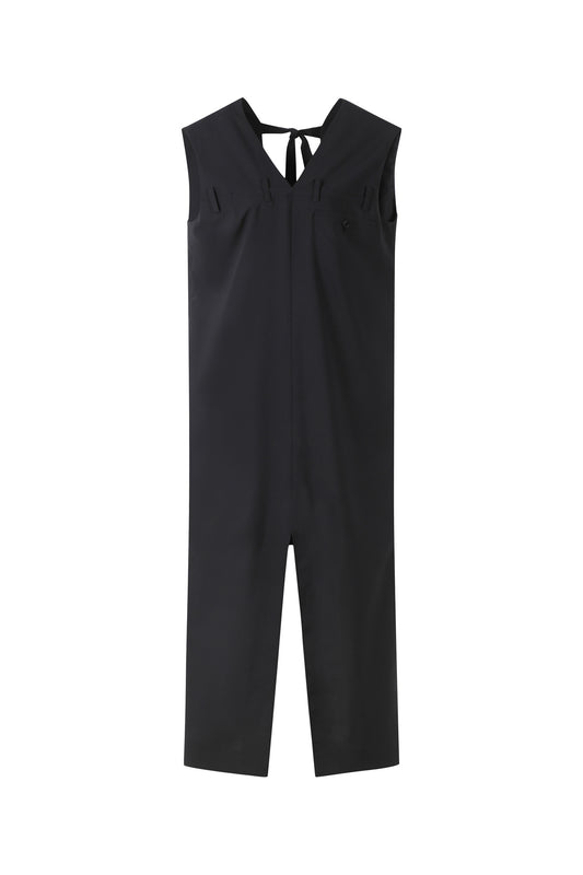 ASYMMETRICAL-LENGTH BACK-OPEN DRESS