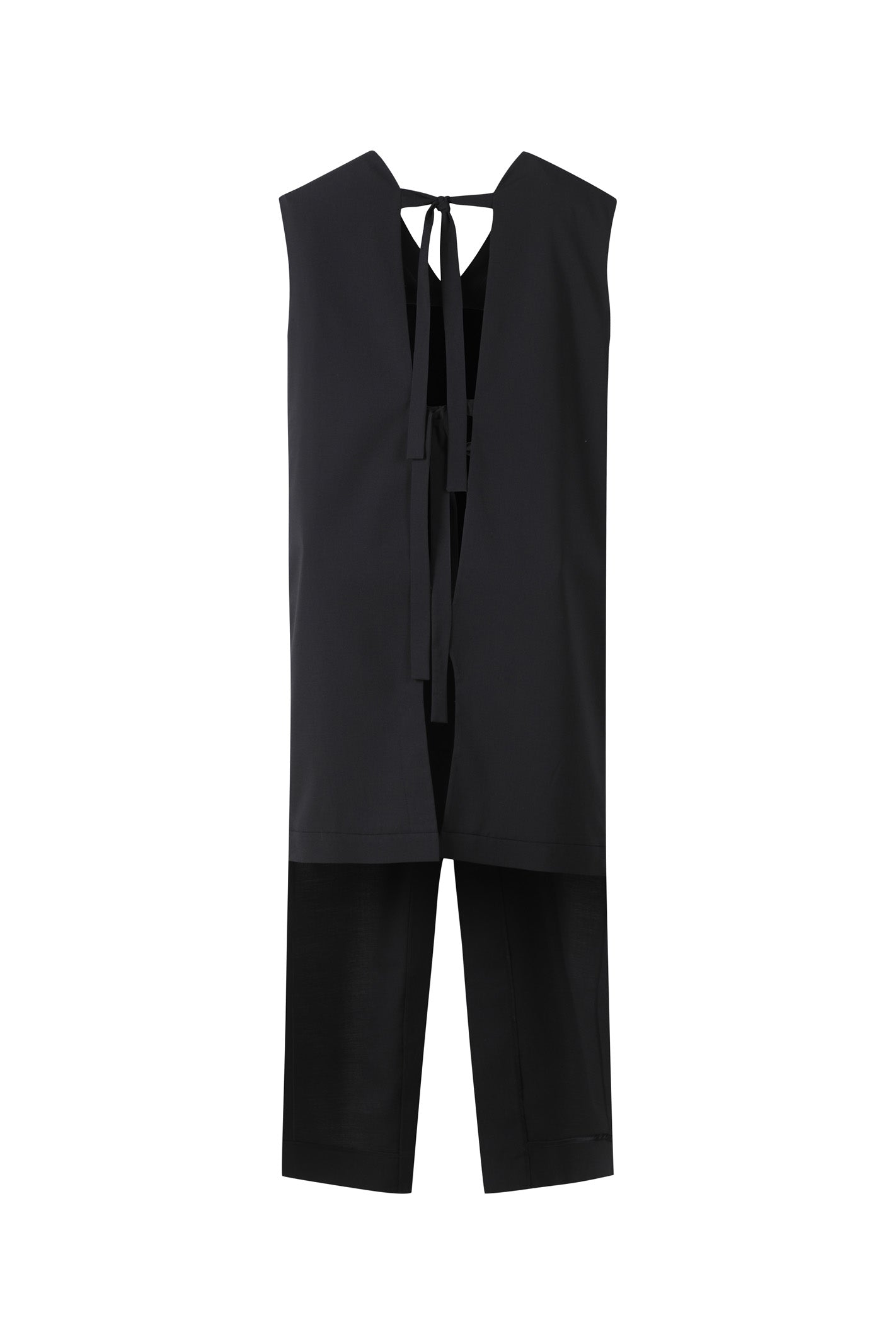 ASYMMETRICAL-LENGTH BACK-OPEN DRESS