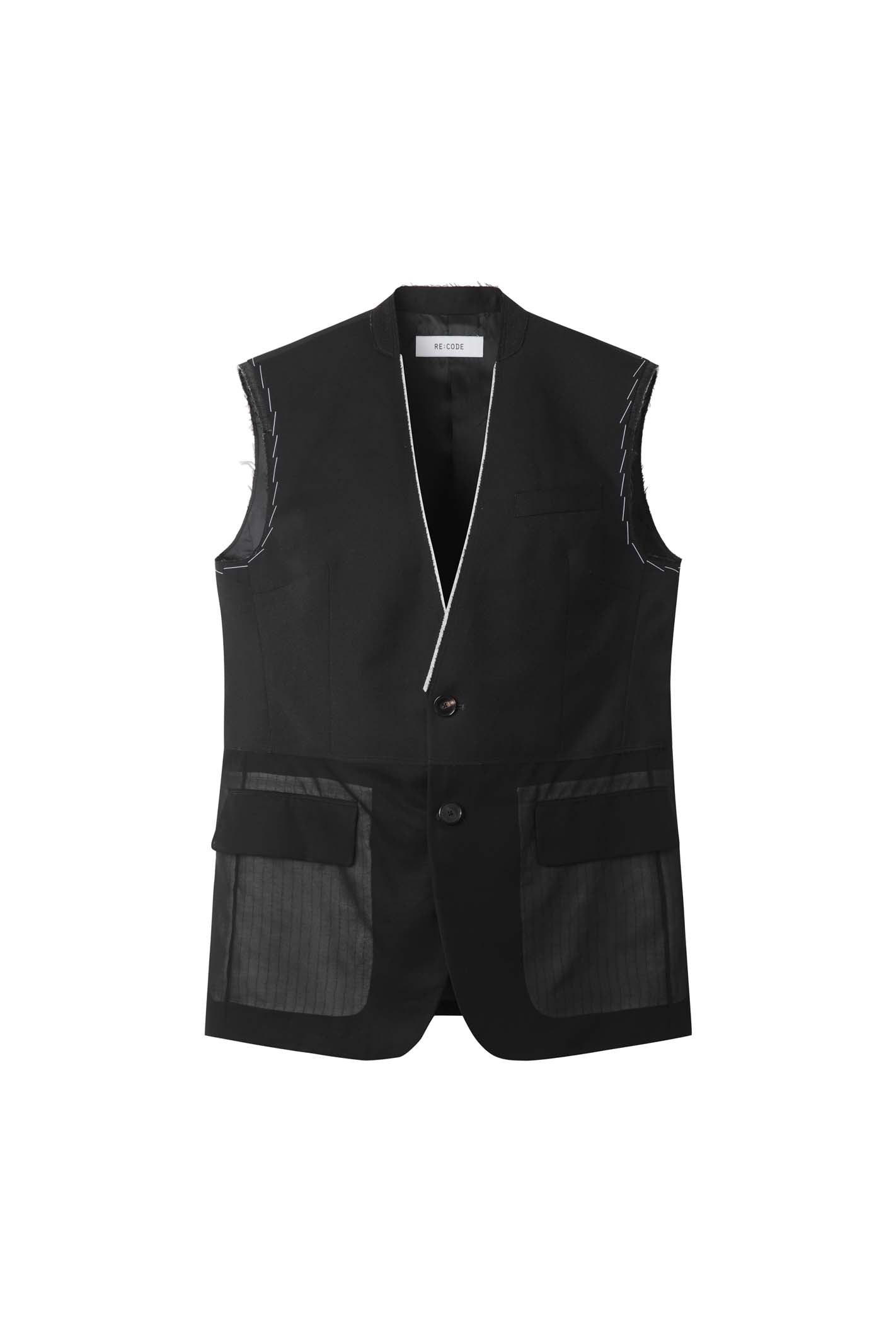 LAYERED RAW-EDGED VEST