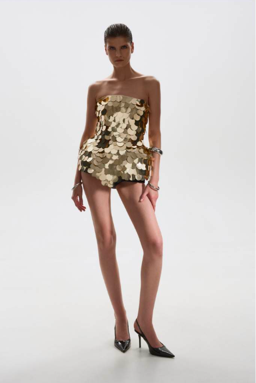 GOLDEN SEQUINED CORSET