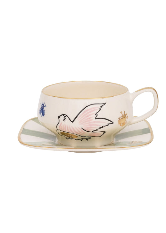 BIRDSONG TEA CUP AND SAUCER SET