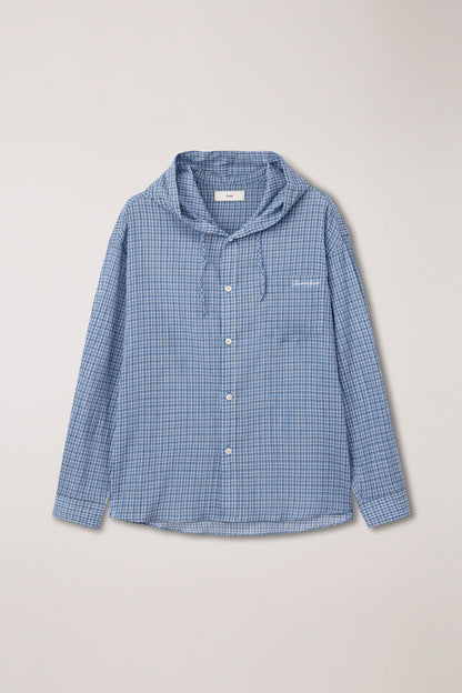 SOFT BLUE HOODED SHIRT