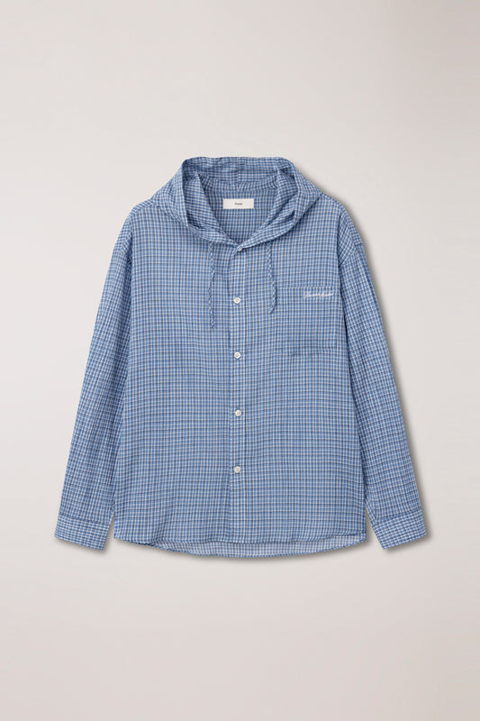 SOFT BLUE HOODED SHIRT