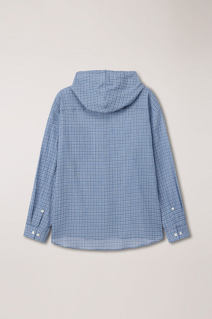 SOFT BLUE HOODED SHIRT