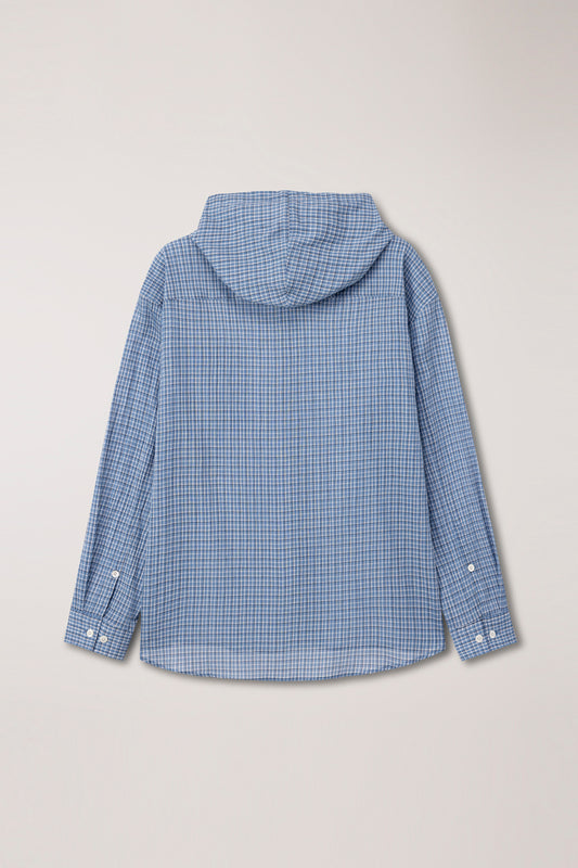 SOFT BLUE HOODED SHIRT