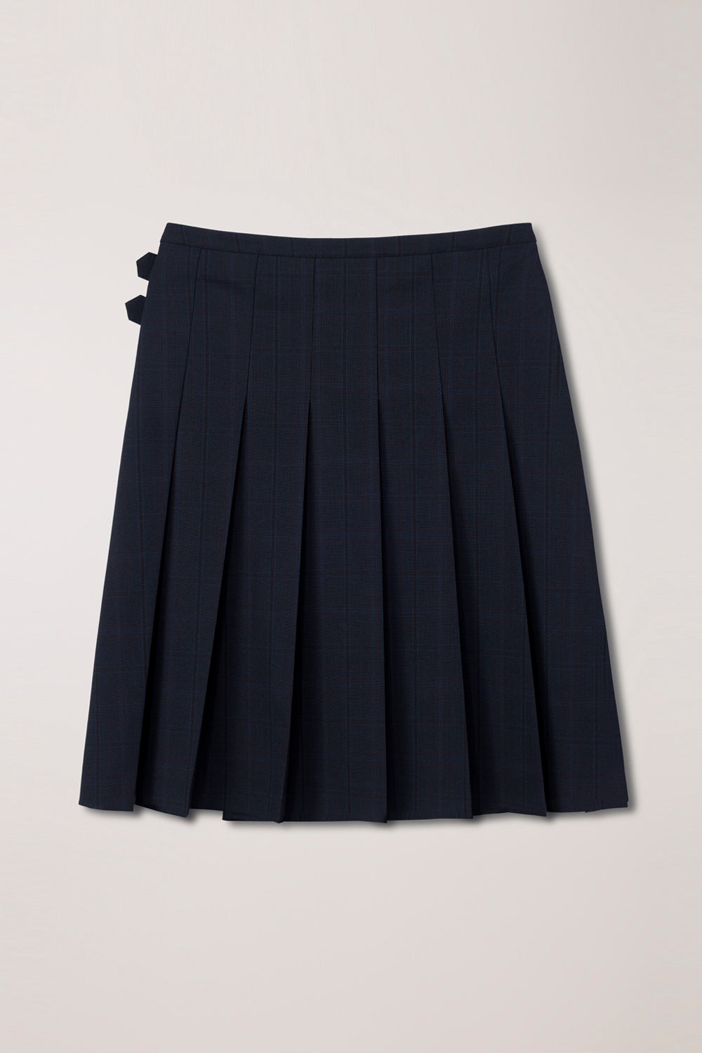 PLEATS MIDI CHECKED SKIRT