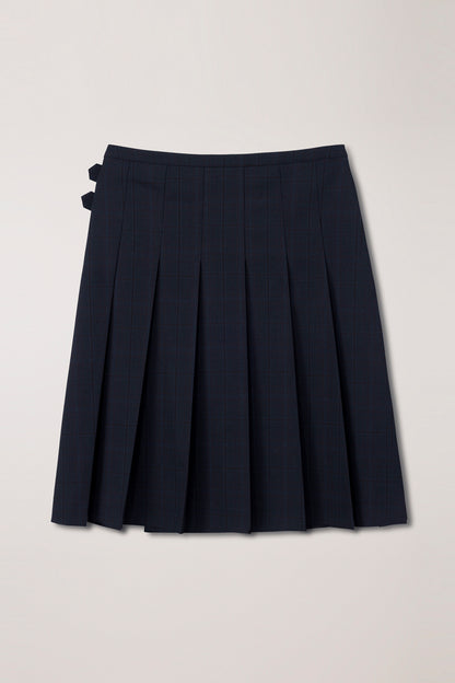 PLEATS MIDI CHECKED SKIRT