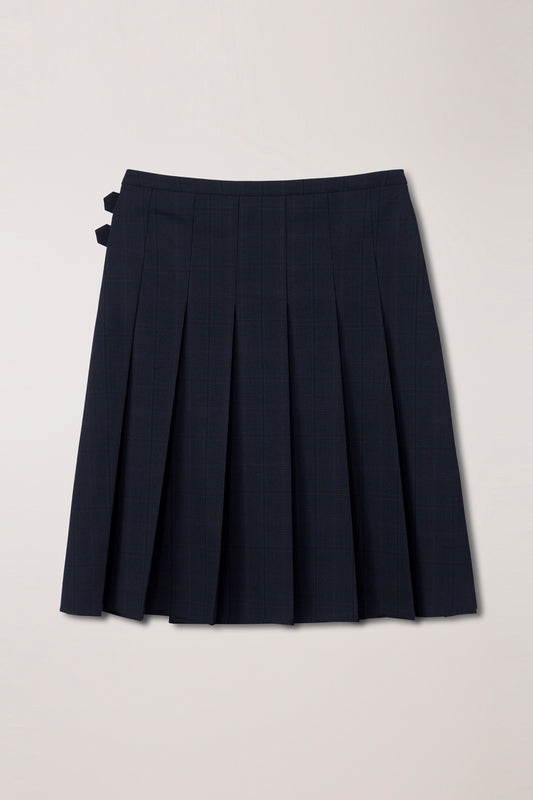 PLEATS MIDI CHECKED SKIRT