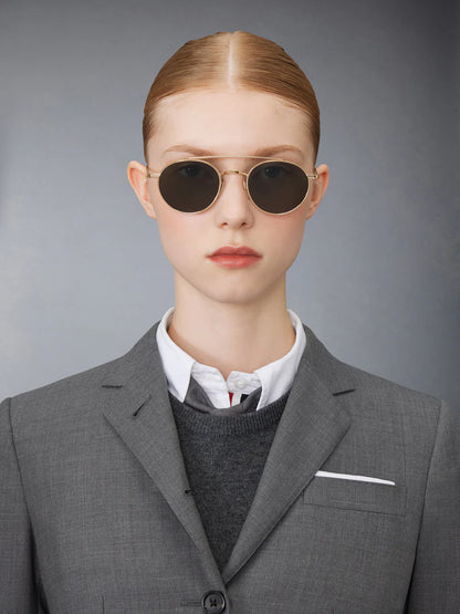 OVAL SUNGLASSES IN TITANIUM GOLD