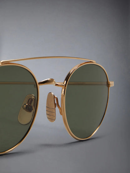 OVAL SUNGLASSES IN TITANIUM GOLD
