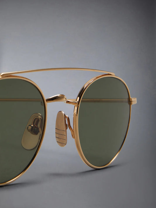 OVAL SUNGLASSES IN TITANIUM GOLD