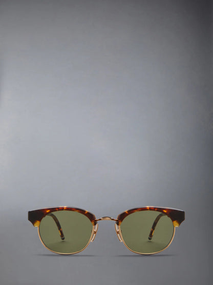 OVAL SUNGLASSES IN ACETATE AND TITANIUM GOLD