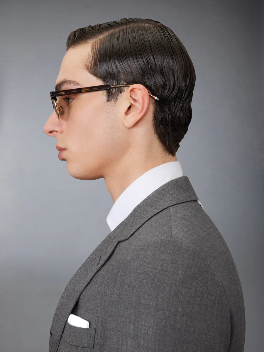OVAL SUNGLASSES IN ACETATE AND TITANIUM GOLD