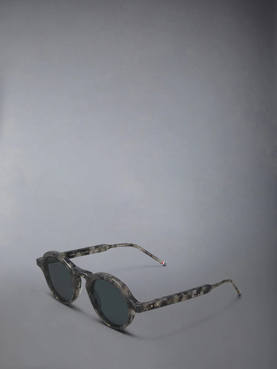 ROUND SUNGLASSES IN ACETATE GREY TORTOISE