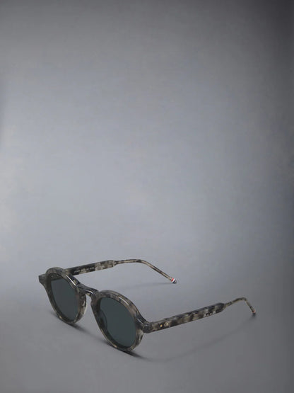 ROUND SUNGLASSES IN ACETATE GREY TORTOISE