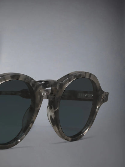 ROUND SUNGLASSES IN ACETATE GREY TORTOISE