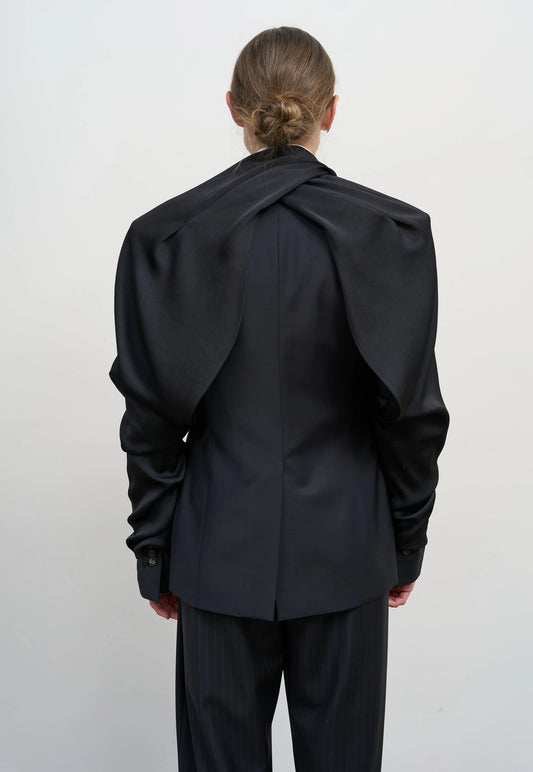 TAILORED WOOL-BLEND JACKET WITH TWISTABLE SLEEVES
