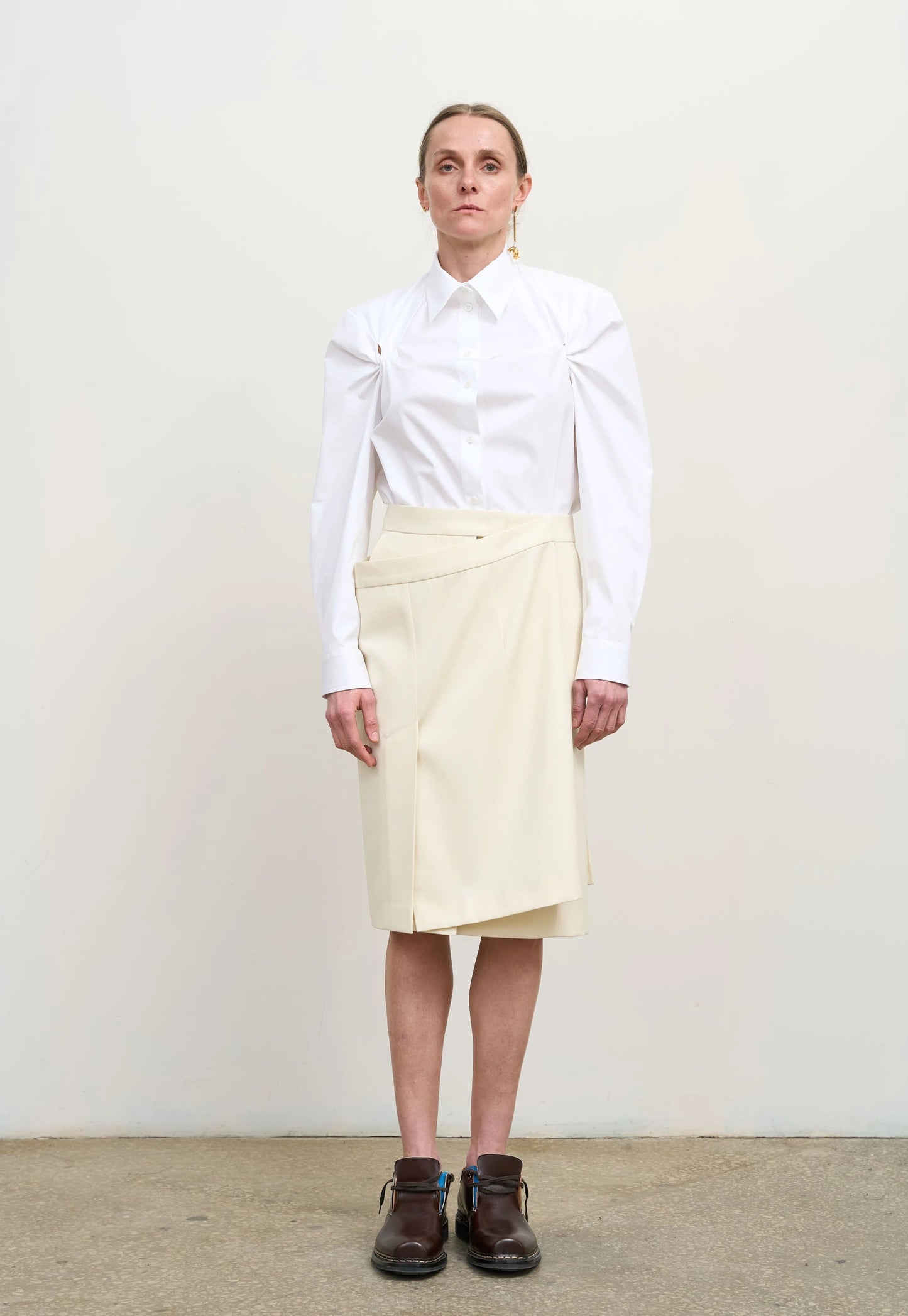 MIDI PENCIL SKIRT WITH SKIRT OVERLAY