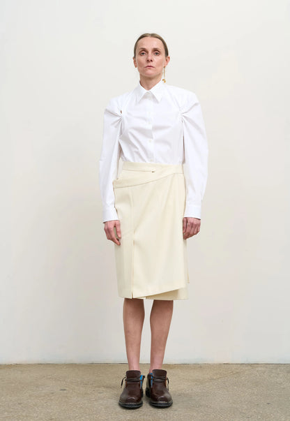 MIDI PENCIL SKIRT WITH SKIRT OVERLAY