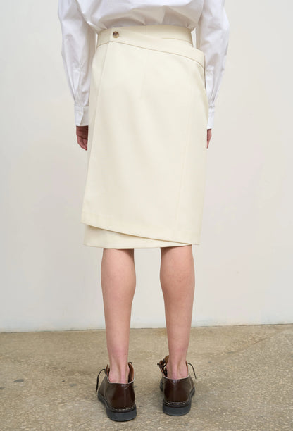 MIDI PENCIL SKIRT WITH SKIRT OVERLAY