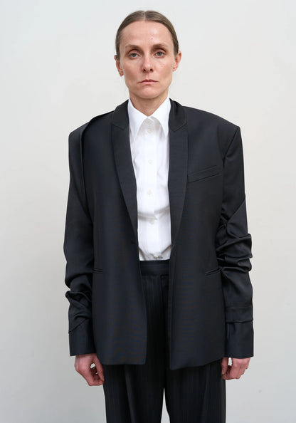 TAILORED WOOL-BLEND JACKET WITH TWISTABLE SLEEVES