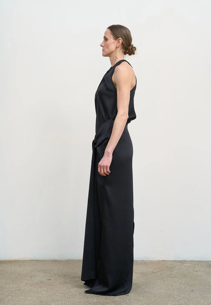 BLACK DRESS WITH TWISTED DETAILING