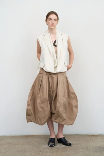 LAYERED TUCKED-HEM JACKET IVORY TWO