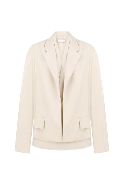 LAYERED TUCKED-HEM JACKET IVORY
