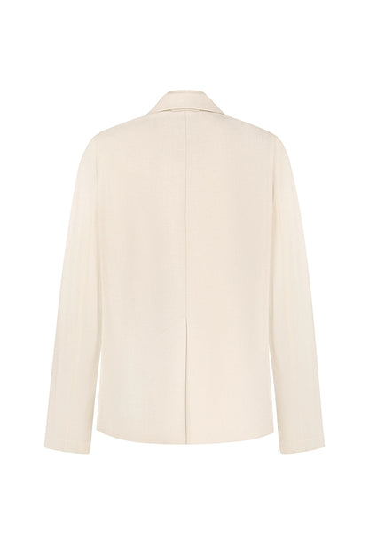 LAYERED TUCKED-HEM JACKET IVORY