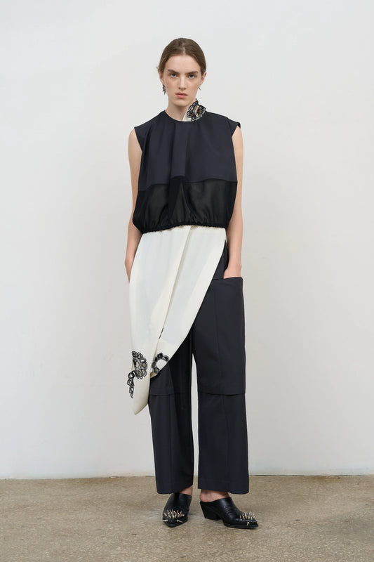 CROPPED WOOL BLEND TOP