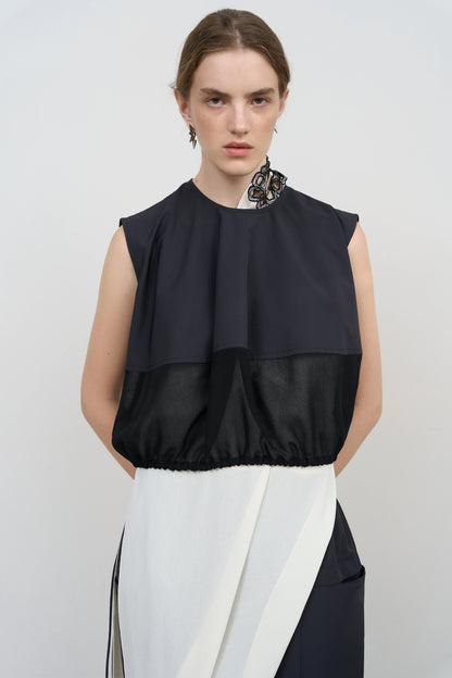 CROPPED WOOL BLEND TOP