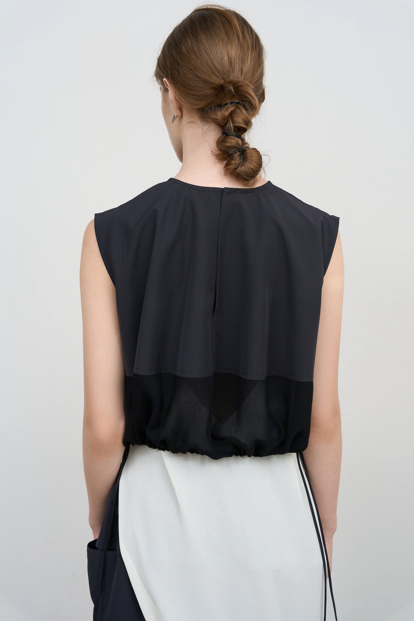 CROPPED WOOL BLEND TOP