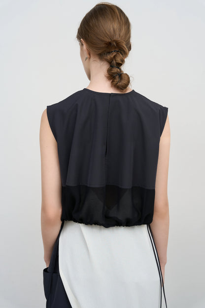 CROPPED WOOL BLEND TOP